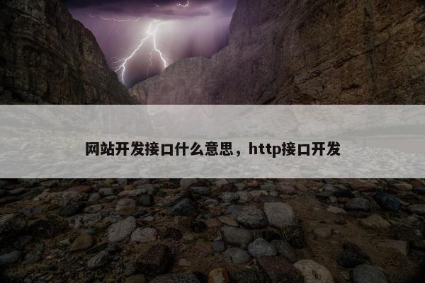 网站开发接口什么意思，http接口开发