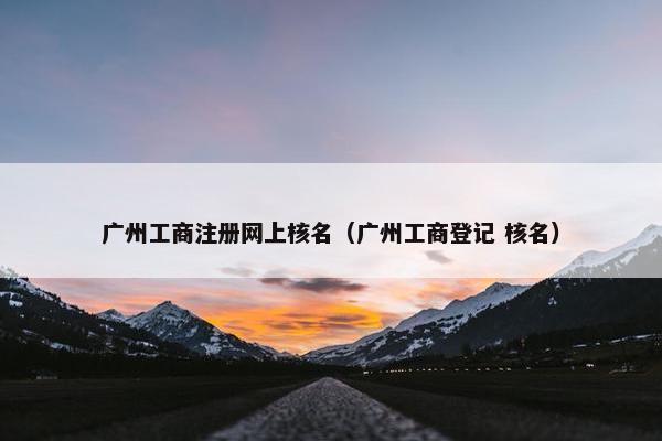 广州工商注册网上核名（广州工商登记 核名）
