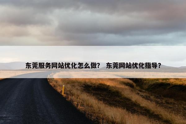 东莞服务网站优化怎么做？ 东莞网站优化指导？