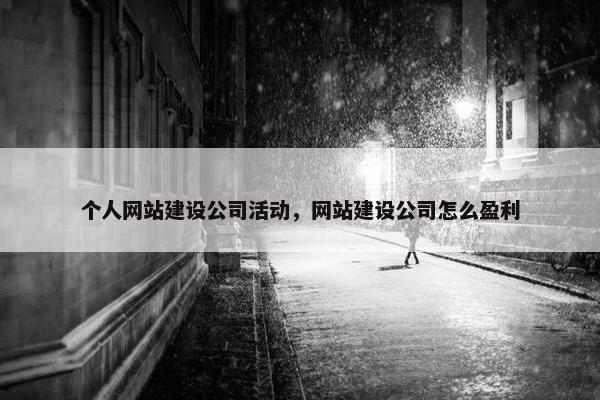个人网站建设公司活动，网站建设公司怎么盈利