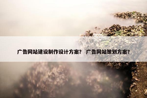 广告网站建设制作设计方案？ 广告网站策划方案？