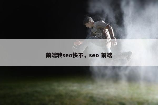 前端转seo快不，seo 前端