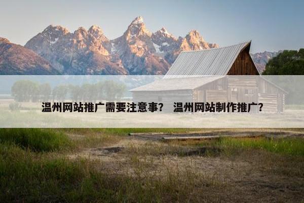温州网站推广需要注意事？ 温州网站制作推广？