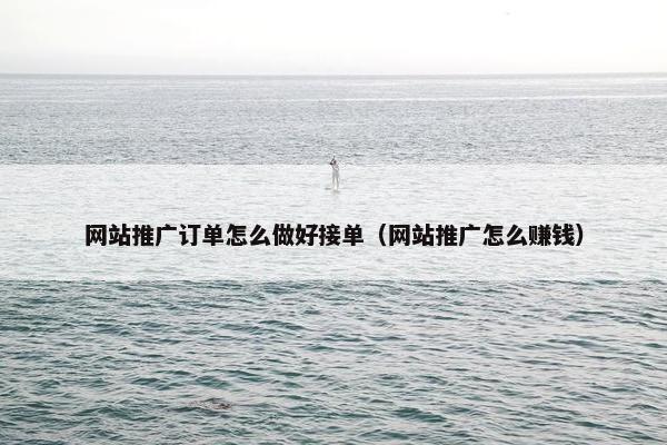 网站推广订单怎么做好接单（网站推广怎么赚钱）