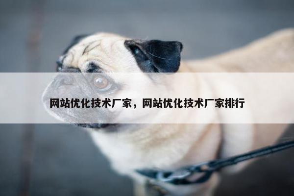 网站优化技术厂家，网站优化技术厂家排行