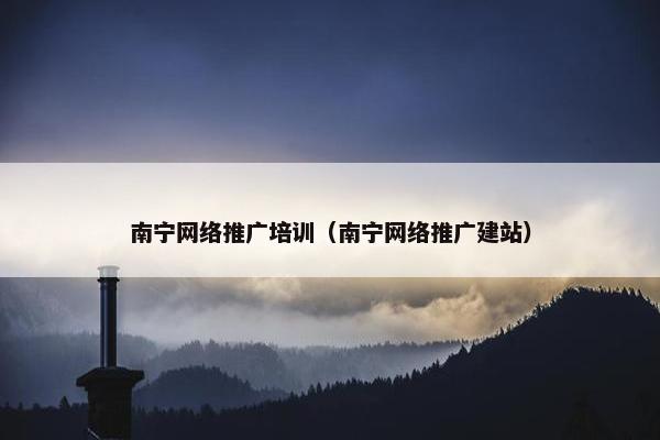 南宁网络推广培训（南宁网络推广建站）