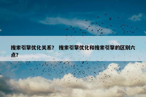 搜索引擎优化关系？ 搜索引擎优化和搜索引擎的区别六点？