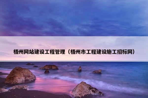梧州网站建设工程管理（梧州市工程建设施工招标网）