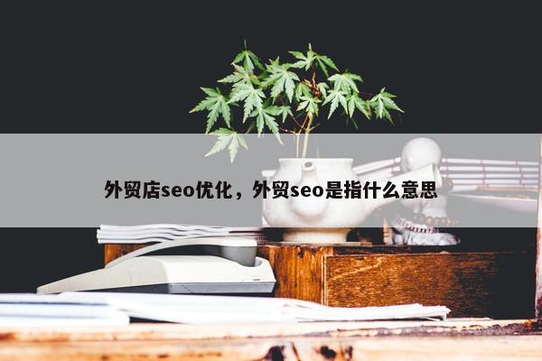 外贸店seo优化，外贸seo是指什么意思