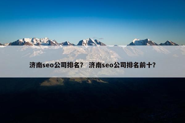 济南seo公司排名？ 济南seo公司排名前十？