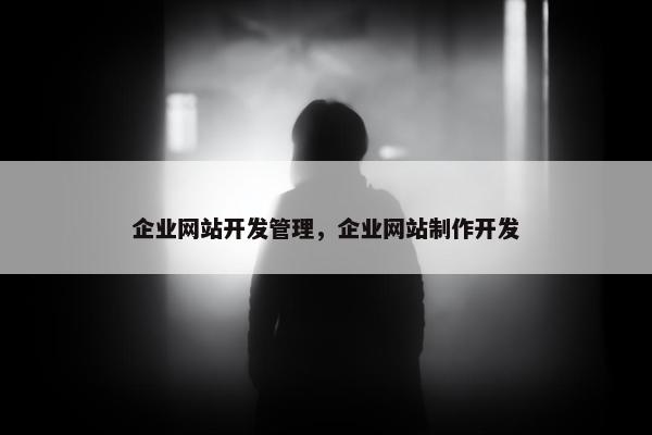 企业网站开发管理，企业网站制作开发