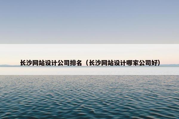 长沙网站设计公司排名（长沙网站设计哪家公司好）