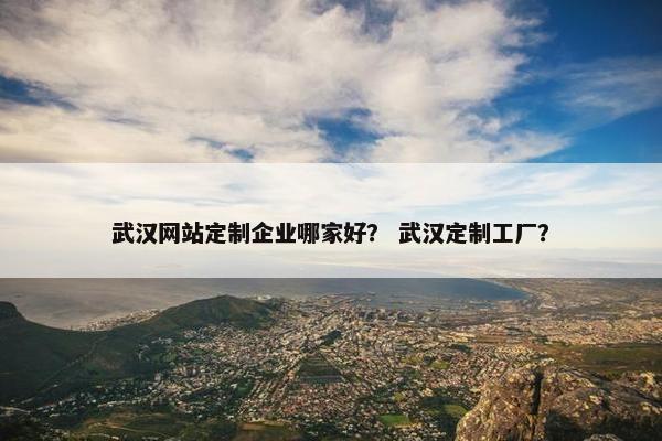 武汉网站定制企业哪家好？ 武汉定制工厂？