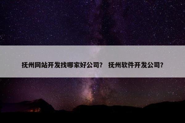 抚州网站开发找哪家好公司？ 抚州软件开发公司？