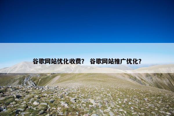谷歌网站优化收费？ 谷歌网站推广优化？