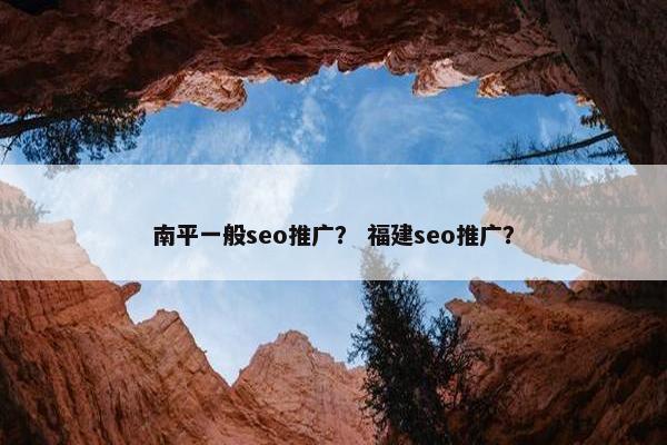 南平一般seo推广？ 福建seo推广？