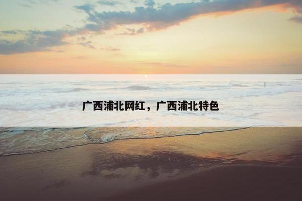 广西浦北网红，广西浦北特色