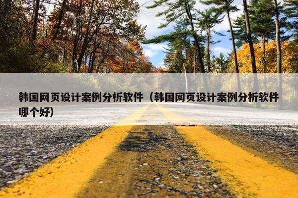 韩国网页设计案例分析软件（韩国网页设计案例分析软件哪个好）