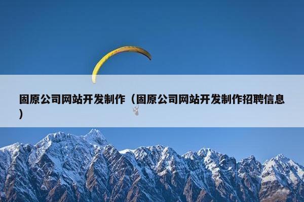 固原公司网站开发制作（固原公司网站开发制作招聘信息）