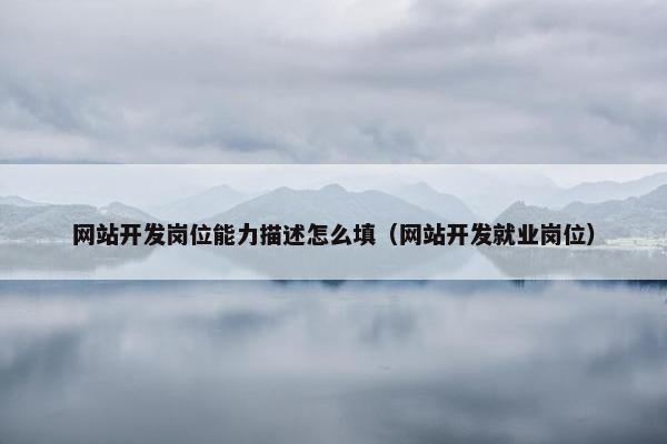 网站开发岗位能力描述怎么填（网站开发就业岗位）