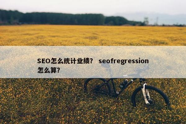 SEO怎么统计业绩？ seofregression怎么算？