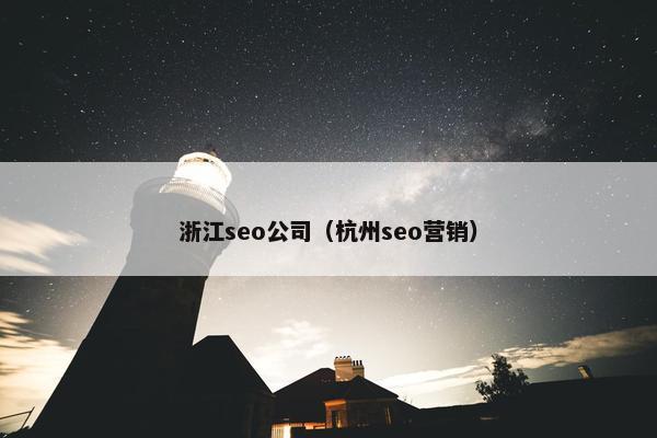 浙江seo公司（杭州seo营销）