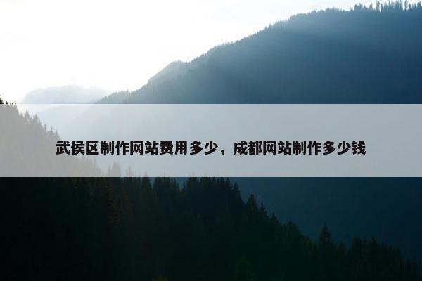 武侯区制作网站费用多少，成都网站制作多少钱