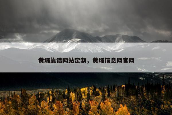 黄埔靠谱网站定制，黄埔信息网官网