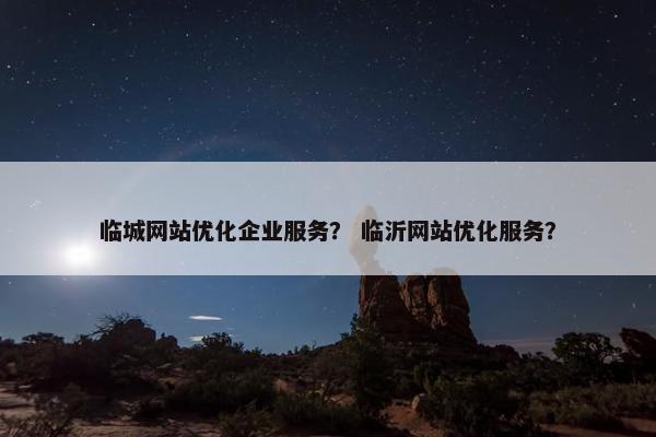 临城网站优化企业服务？ 临沂网站优化服务？