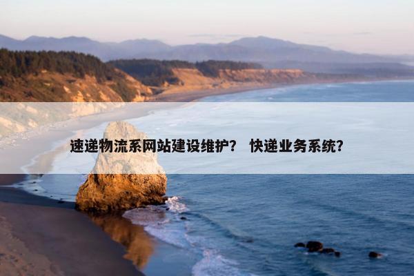 速递物流系网站建设维护？ 快递业务系统？