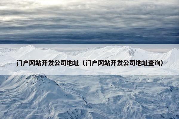 门户网站开发公司地址（门户网站开发公司地址查询）