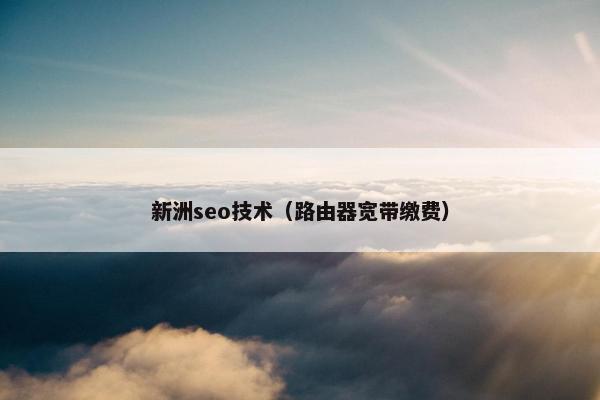 新洲seo技术（路由器宽带缴费）