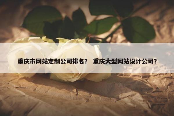 重庆市网站定制公司排名？ 重庆大型网站设计公司？
