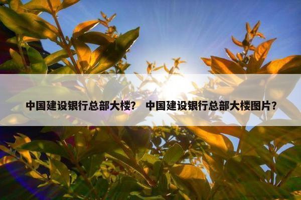 中国建设银行总部大楼？ 中国建设银行总部大楼图片？