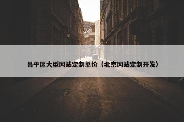 昌平区大型网站定制单价（北京网站定制开发）