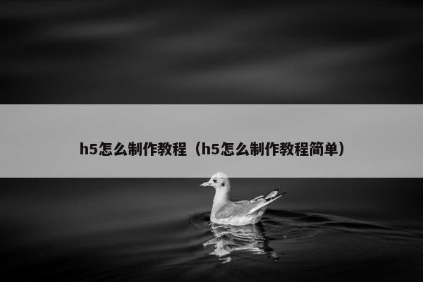 h5怎么制作教程（h5怎么制作教程简单）