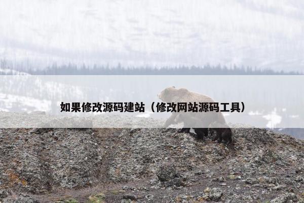 如果修改源码建站（修改网站源码工具）
