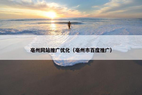 亳州网站推广优化（亳州市百度推广）