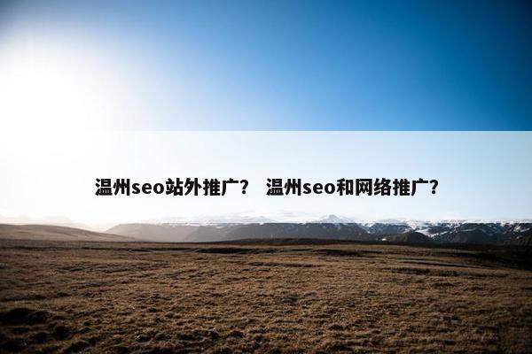 温州seo站外推广？ 温州seo和网络推广？