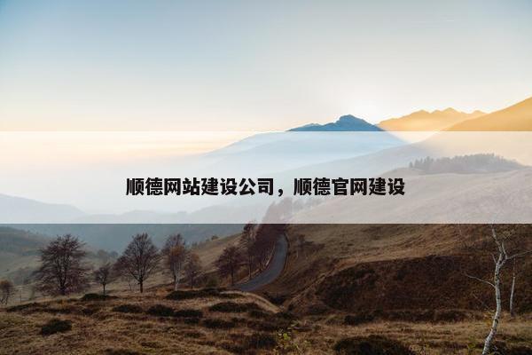 顺德网站建设公司，顺德官网建设