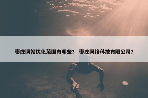 枣庄网站优化范围有哪些？ 枣庄网络科技有限公司？