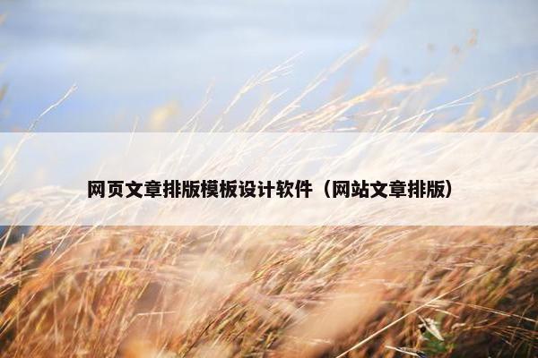 网页文章排版模板设计软件（网站文章排版）