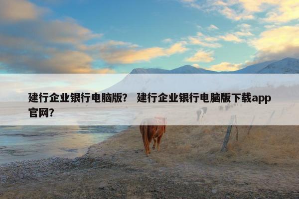建行企业银行电脑版？ 建行企业银行电脑版下载app官网？