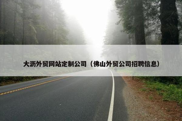 大沥外贸网站定制公司（佛山外贸公司招聘信息）