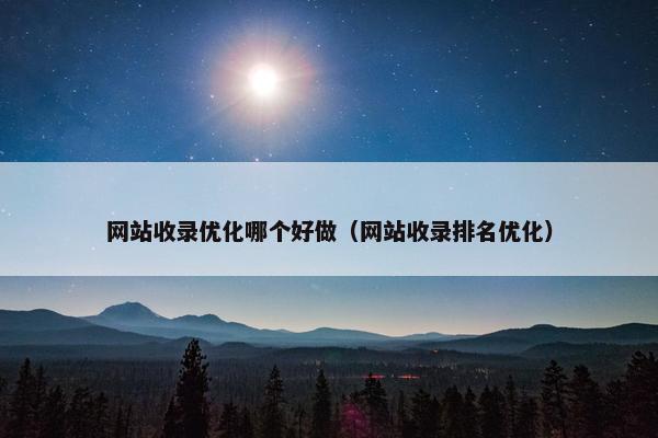 网站收录优化哪个好做（网站收录排名优化）