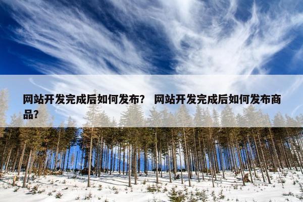 网站开发完成后如何发布？ 网站开发完成后如何发布商品？