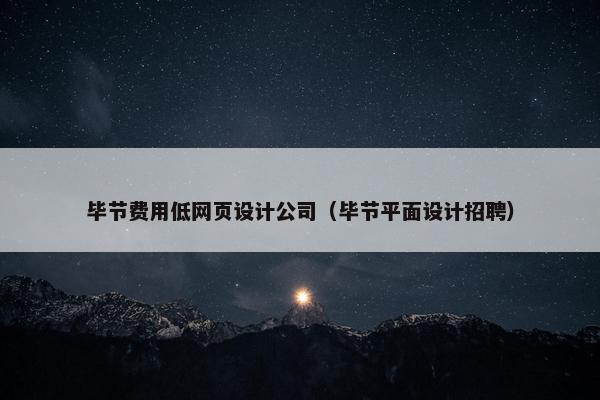 毕节费用低网页设计公司（毕节平面设计招聘）