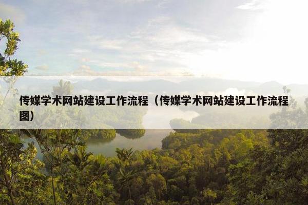 传媒学术网站建设工作流程（传媒学术网站建设工作流程图）