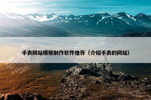 手表网站模板制作软件推荐（介绍手表的网站）