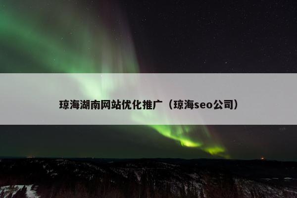 琼海湖南网站优化推广（琼海seo公司）